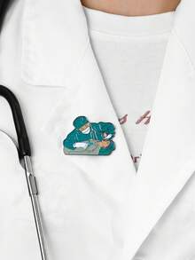1pc Cute Nurse Doctor Enamel Brooch Pin Medical Nursing Lapel Lanyard Bag Coat Badge Jewelry Accessories For Women Colleagues Classmates Graduation Gift