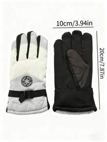 Touchscreen Winter Gloves, Waterproof Windproof Thicken Lining Outdoor Motorcycle Riding Gloves - Multicolor - View 2