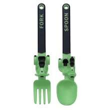 2 Stücke/Set, Kinderbesteck-Set, Motorrad Gabel und Löffel, PP Cartoon Baby Fütter-Set, Baby Löffel, Fütter-Gabel, Kleinkind Selbstfütter Besteck, Kinderbesteck-Set, geeignet zum Lernen und Üben, Essen, Mittagessen, Schule, Camping, Kleinkind Geschirr, Halloween und Ostern Geschenke.