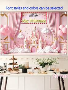 1 tấm banner trang trí tiệc sinh nhật công chúa tùy chỉnh với tên và năm, chất liệu polyester màu hồng, kiểu lâu đài cổ tích, dùng làm phông nền chụp ảnh, có 3 kích cỡ, banner Chúc mừng sinh nhật cá nhân hóa, phù hợp cho bàn bánh kem, tường nhà, trang trí ngoài trời. - Nhiều màu 3 - Xem 8