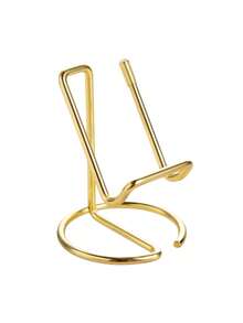 1pc Universal Smartphone Desktop Stand, Fashionable Frame Design, Sturdy Plastic/Metal Phone Holder, Suitable For Video Calls And Reading, Gold And Rose Gold Finishes, Lightweight And Portable, Scratch-Resistant Pad, Perfect For Home, Office, Travel, High-Quality Structure - Multicolor - View 15