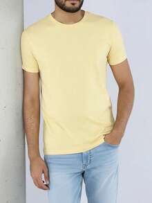 Ogochi Basic Slim Fit T-Shirt, Original Cotton, Various Colors, Christmas, New Year, Summer, Spring - Linh dương Impala vàng - Xem 4