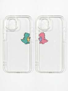 2 piezas Fundas de teléfono transparentes, Fundas de teléfono con dinosaurios, Fundas de teléfono para parejas, Compatibles con , Funda de teléfono, Funda compatible con iPhone 17 Pro Max, Cubiertas, Funda de teléfono linda, Compatible con funda 13, Compatible con funda 15, Compatible con funda 16 Pro Max, Compatible con funda 16, Compatible con funda 14, Compatible con funda 15, Compatible con funda 16 Plus, Adecuado como regalo de cumpleaños, novia, novio o para uso personal - transparente - Ver 30