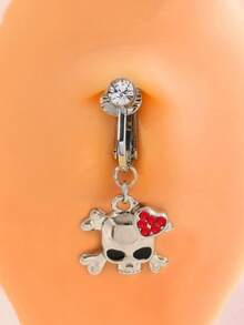 1pc Gun Shaped Fake Belly Button Ring, Fashionable Non-Piercing Belly Button Clip For Daily Wear