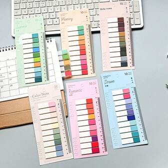 200pcs 1 Style Semi-Transparent Gradient Sticky Notes, Suitable For Marking Textbooks, Office Supplies Categorization, Note-Taking And Indexing