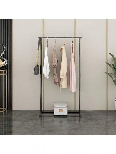 Minimalist Black Floor Coat Rack And Standing Clothing Organizer – Multi-Purpose Garment Rack For Bedroom, Hallway, And Living Space, Space-Saving Self-Supporting Storage For Coats, Bags, Scarves, And Accessories, Sleek Modern Home Decor With Durable Powder-Coated Steel Frame, Easy Assembly, Neat And Tidy Entryway And Closet Solution, Versatile Wardrobe Organizer