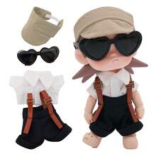 For Zsiga, Overalls & Shirt Set, Paired With Sun Hat And Cute Sunglasses, Collectible Christmas Holiday Costume, Holiday Birthday Gift (Excluding Plush Doll) - Multicolor - View 8