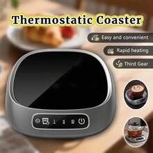 1pc Coffee Mug Warmer, Thermostatic Touch Heating Cup Mat With 3-Speed Temperature Control, Portable Constant Temperature Coffee Cup Heating Coaster, USB Powered Electric Smart Heating Pad Heater For Beverage, Milk And Tea, Ideal For Home & Office Use - 彩色 - 查看 2
