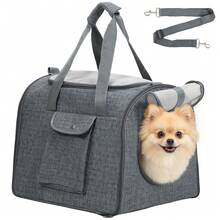 PawHut Soft Sided Cat Carrier Bag Foldable Portable With Shoulder Strap - Dark Grey - View 10
