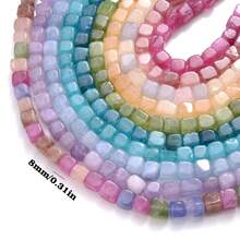 1 Strand 8x8mm Natural Stone Crystal Apatite Tourmaline Aquamarines Morganite Beads For Jewelry Making DIY Bracelet Necklace Accessories