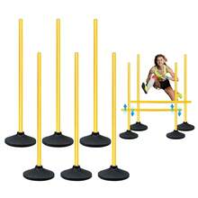 CENLEN The Agility Training Rod Equipment Consists Of Six 59.06inch Flexible Agility Rods, Six 2.2LB Rubber Bases For Speed Training, Football Training, And Football Cones For Basketball Players - Yellow - View 3