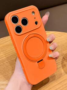 适用于 17 Air 17 16 15 14 13 12 11 Pro Max 16e 的磁吸式无线充电软硅胶保护壳 - 橘色 - 查看 3