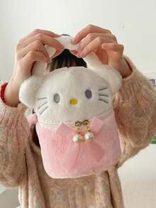 1个肉桂色狗狗库洛米毛绒手提包/化妆包，创意卡通化妆包 - 彩色 - 查看 3