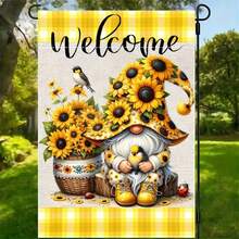 12x18 Inch Spring Garden Flag (1PC) - Double-Sided Print Sunflower Gnome Design With "Spring Is Here" Slogan, Weather-Resistant Polyester Fabric, Perfect For Outdoor Courtyard, Porch & Home Decor, Ideal Spring Season Floral Garden Accent For Spring Festivities & Daily Outdoor Decoration - Nhiều màu - Xem 5
