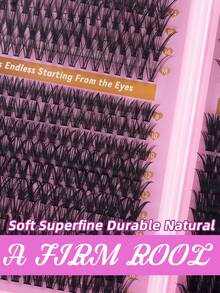 800pcs Cluster Eyelashes Set, D-Curl Flared Effect Mixed DIY Eyelash Extension Kit, Soft Voluminous Individual Cluster Lashes For Natural Fluffy Look, Pink Base Card, DIY Lashes For Home Use, Long-Lasting Beauty Eyelash Cluster Set - Multicolor - View 7