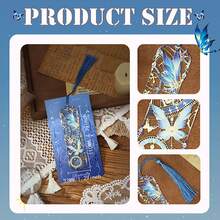 Butterfly Tassel Hollow Metal Bookmark, Reading Page Clip Gift - Multicolor - View 3