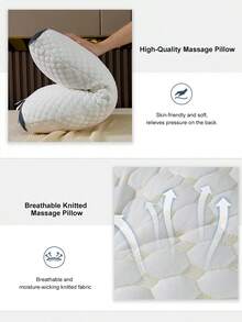 1/2pcs Pillows, Bedding, Bed Pillows, Massage Neck Pillow, Christmas Decoration, Room Decor, Suitable For Cervical Spine-Adult Sleep Health Care| Shoulder Pain Pillow For All Sleeping Positions, Honeycomb Shape Massage Pillow, Help Sleep And Protect The Neck Pillow, High Quality Pillow Core, Dorm Room Essentials College, Suitable For Home Bed, Sofa, Living Room, Bedroom - 蜂巢枕芯 - 查看 3