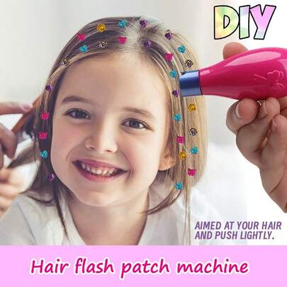 1 set fjärilsglitter håraccessoarer paljettstämpelset - självhäftande glitterhårklistermärken med förvaringslåda, färgglada plastpaljetter, lätt att använda, födelsedags- och julklapp, festdekor, daglig styling