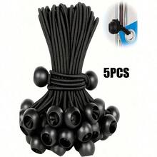 10pcs Heavy Duty Adjustable Elastic Cords With Plastic Balls - Black Camping Accessories For All Seasons, Used For Tent Fixing, Storage And Transport - Foldable And Durable Outdoor Gear, Camping Organization Tool | Strong Adjustment, Adjustable Cords | Essential Camping Accessories - Multicolor - View 11