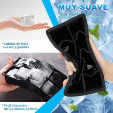 2pcs Molde para Hielos de Silicón en Forma de Esferas y Cubos, Bandejas de Silicona Reutilizables, Moldes para Paletas con Tapa para Cubitos, Cócteles, Whisky, Fácil Liberación, Sin BPA - 1 - Ver 5