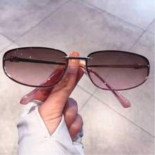 1副女士复古方形猫眼撞色时尚眼镜街头风沙滩配饰女士眼镜太阳镜基础款秋冬女装商务休闲夏季沙滩度假、户外旅行礼物