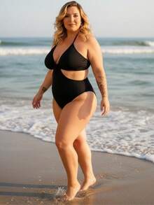 Plus Size Jumpsuits - 黑色 - 查看 2