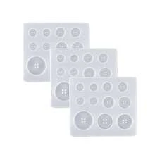 2/3/4pcs Round Button Silicone Mold, Epoxy Resin Jewelry Casting Mold For DIY Craft Projects - Multicolor - View 11