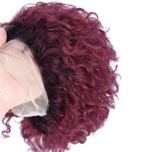 6 Inch Short Curly Elf Lace Front Wig, 13X1 Transparent Lace Front Wig, 6 Inch, Natural Black - Multicolor - View 9