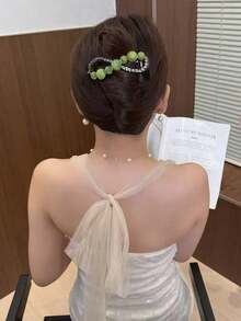 Presilha de cabelo feminina de luxo em acrílico com design de gota d'água (1 unidade) - Acessório elegante e versátil para cabelo feminino, com presilhas de garra, grampos de cabelo e presilhas de cabeça. - Multicolorido - Ver 9