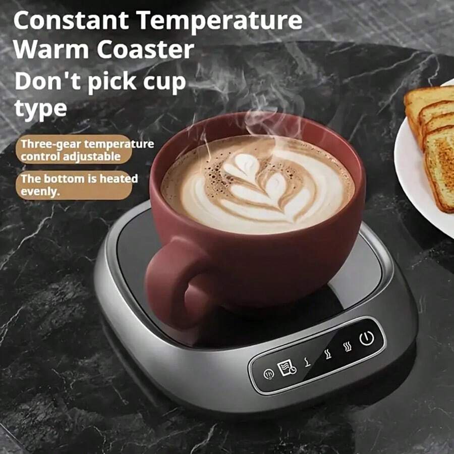 1pc Coffee Mug Warmer, Thermostatic Touch Heating Cup Mat With 3-Speed Temperature Control, Portable Constant Temperature Coffee Cup Heating Coaster, USB Powered Electric Smart Heating Pad Heater For Beverage, Milk And Tea, Ideal For Home & Office Use - 彩色 - 查看 1