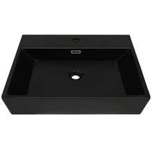 vidaXL Waschbecken Mit Hahnloch Keramik Schwarz 60,5 X 42,5 X 14,5 Cm - Black - View 3