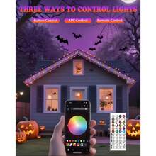 Connectable Red And White Christmas String Lights, 2Pack Total 164FT 400LED Christmas Lights For Outdoor/Indoor, Plug In Tree Lights With 8 Modes, String Lights For Christmas Decorations Holiday - APP RGB - View 11