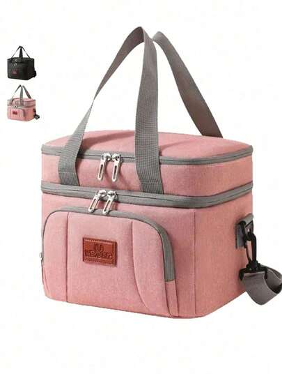 1pc Insulated Lunch Bag, Reusable Lunch Box For Office Picnic Hiking Beach - Leakproof 12-Can Cooler Tote Bag Organizer, For Adults For Back To School, Class, College, School Supplies, Kitchen Organizers And Storage, Kitchen Accessories Woman Lunch Box Bag For Women Ladies Bag For School School Accessories School Stuff