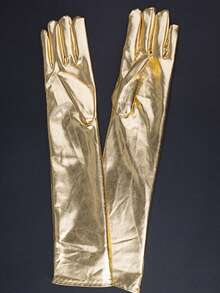 Sexy Shiny Leather Elbow-Length Gloves, Stretchy Tight Fit, Suitable For Christmas Party, Cosplay, Halloween Dance, Versatile