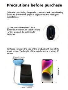 1pc Table Lamp, New Creative Folding Small Table Lamp, Students Learn Eye Protection Book Light, Battery Energy Saving Mini Night Light Gift,Mini Table Lamp,Halloween And Thanksgiving Gifts,Reading Light,Christmas Lights,Christmas Gifts,Valentine's Day,New Year,Spring Festival - White Light - View 3