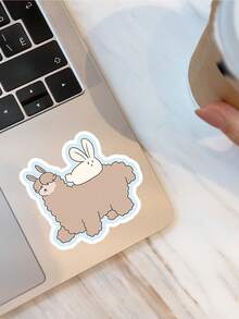 100PCS Cute Alpaca Art Style Stickers With Airplane And Love Design Graffiti Vinyl Stickers For Scrapbook, Journaling, Laptop, Bumper, Skateboard, Water Bottles, Computer, Phone, Cartoon, Hard Ha - Multicolor - View 6