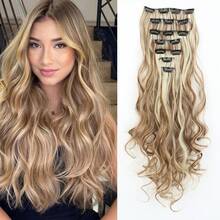 Synthetic Fiber Material Clip-On Hairpin For Hair Extension. Increases Hair Volume, Extends Length. Suitable For Halloween And Christmas Occasions. - Multicolor - View 2