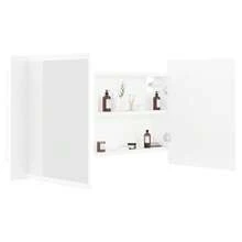 vidaXL LED-Bad-Spiegelschrank Weiß 90x12x45 Cm Acryl - Bianco - Visualizzare 7