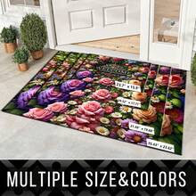 1pc Colorful Floral Pattern Printed Doormat, Non-Slip Polyester Doormat, Entryway Mat, Home Decor, Hallway Rug - Multicolor - View 5