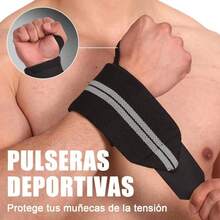 4 Piezas Muequeras Gym, Muequeras Deportivas para Hombres y Mujeres con Soporte Ajustable, para Levantamiento de Pesas, Fitness y Entrenamiento Gris - GRIS - Ver 5