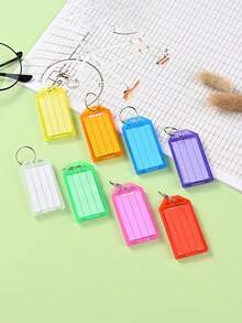 Colorful Clear Plastic Keychain Tags - Double-Sided Labels, Diy Id Tag Tags, Name Tags, Pet Id Tags For Keys, Luggage, Backpacks, Assorted Bright Colors, Durable And Easy To Read, Tag Management, Key Storage Tags | Vibrant Colors | Clear Plastic Tags - Multicolor - View 4