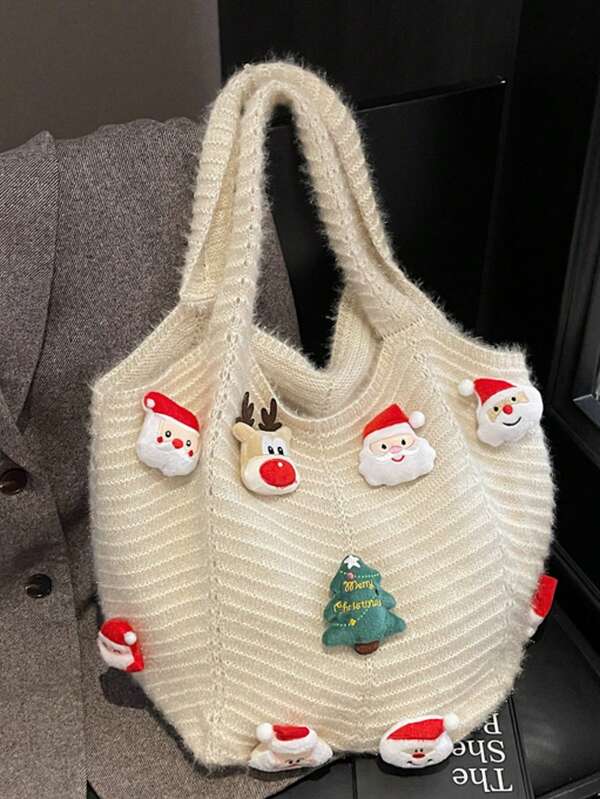 1pc Christmas Large Capacity Fashion Shoulder Crossbody Handbag For Women, Suitable For Party, Banquet, Daily Commute, Can Store Phone, Mirror, Keys, Lipstick, Wallet, Suitable As Christmas Gift, Mother's Day Gift, Birthday Gift, Birthday Surprise