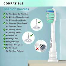 Replacement Heads Compatible With Philips Sonicare Toothbrush C1 C2 C3 A3 W3 G2 G3 4100 5100 6100 1100 2100 3100, Toothbrush Heads Brush Head, 12 Black{Inchsize_nameinch:Inch1Count(Packof12)Inch,Inchcolor_nameinch:InchBlackinch} - 黑色 - 查看 3