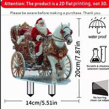 1pc Classic Acrylic 2D Flat Reindeer Garden Stake - Holiday Outdoor Christmas Decor, Freestanding, Animal Themed, Battery-Free