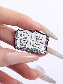 1 Set mit 3/4 Stücke kreativer Buch-Fächer, exklusive witzige Outfit, Spaß Buchstaben Kunst, grüne Pflanze Abzeichen, Musik-Enthusiast Brosche - Verschiedenfarbig - Übersicht 9