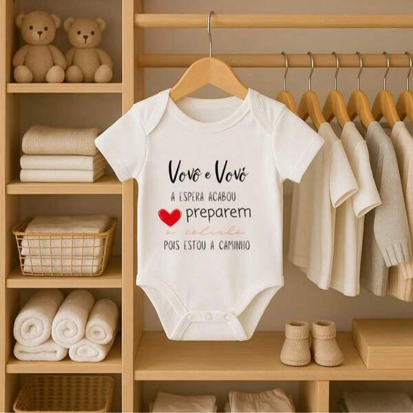 Body de Verão Bebê Surpresa para os Avós - A Espera Acabou Tamanhos P M G