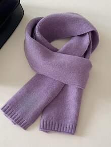 Korean Knitted Scarf Solid Color Double-Edged Imitation Cashmere Thick Warm Shawl Scarf Wraps For Women Men