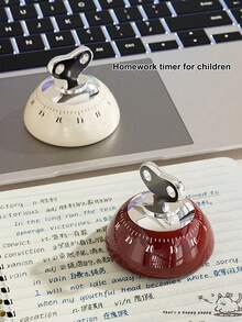 1pc Mechanical Kitchen Timer, Magnetic, Battery-Free, Random Color - Multicolor - View 7