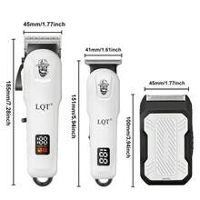 LQT 1/2/3pcs [Multi-Functional Haircut Set] Professional Men's Haircut Set, Rechargeable Electric Hair Clipper And Shaver, Men's Beard Trimmer, Hair And Body Grooming Kit, Home Haircutting Styling Set, Gift For Dad/Boyfriend - White - View 4