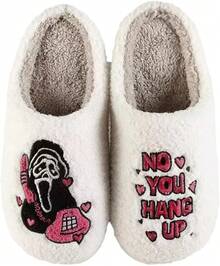 Cozy Plush Halloween Pumpkin Slippers, Non-Slip Fluffy Design - 組合-b - 查看 12